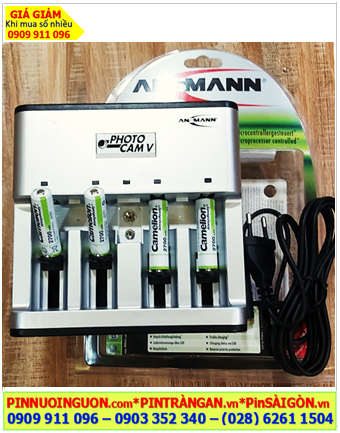 Ansman Photocam V, Bộ sạc 4 Pin AA -Kèm sẳn 4 pin sạc Camelion NH-AA2700ARBP2 AlwaysReady